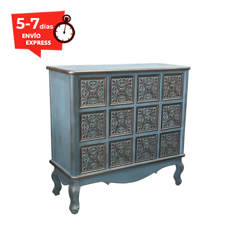 Mueble auxiliar azul con cajones Raika