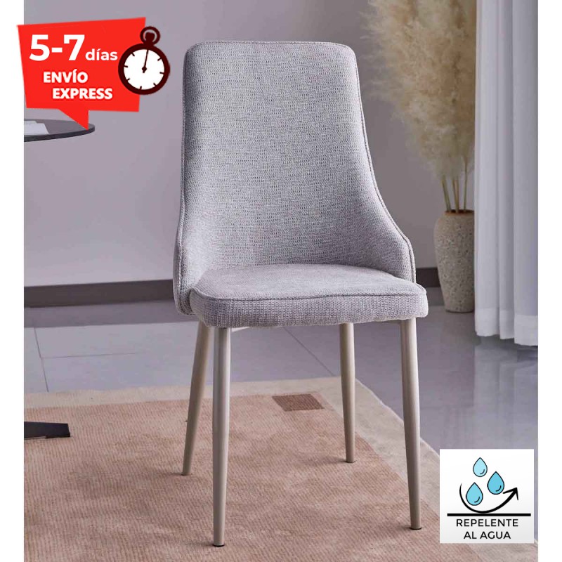 Silla comedor tapizada gris Bamba