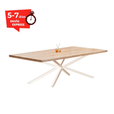 Mesa de centro de madera y pata metálica 110x55 cm Mateo