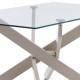 Mesa Centro Cristal con Patas Crema Karina 110x55 cm