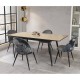 Mesa comedor extensible roble y negro 140x90 cm Glober